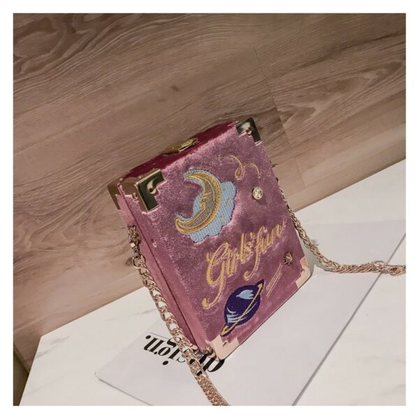 Imagen de galeria 4 de Bolso Kawaii Cuadrado De Color Rosa Con Diseño De Luna